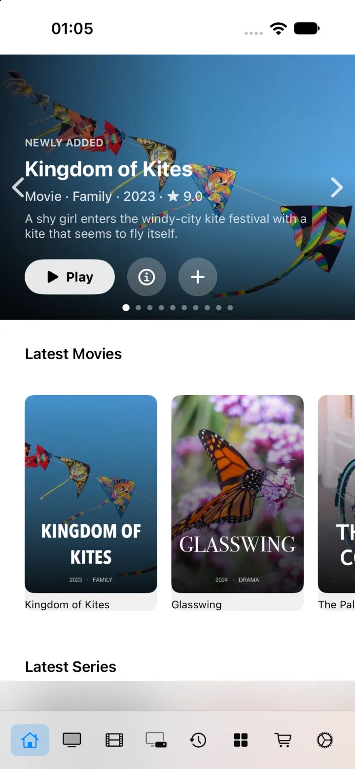MyPTV home screen on iPhone